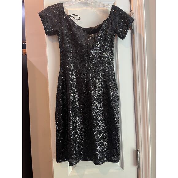 Aidan Mattox Dress Womens Size 2 Blk Beaded Sequin - Picture 12 of 12